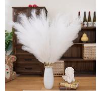 Pampas Grass Decor Tall,Pampas Grandes Florales esponjosas 8 Piezas 43"/110cm,Flores de Plumas largas para arreglo de Boda Boho Sala de Estar (8 Piezas 43"/110cm, Blanco)