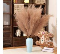 Pampas Grass Decor Tall,Pampas Grandes Florales esponjosas 8 Piezas 43"/110cm,Flores de Plumas largas para arreglo de Boda Boho Sala de Estar (8 Piezas 43"/110cm, Caqui)