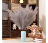 Pampas Grass Decor Tall,Pampas Grandes Florales esponjosas 8 piezas110cm,Flores de Plumas largas para arreglo de Boda Boho Sala de Estar (8 Piezas 43"/110cm, Gris)