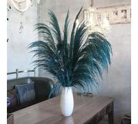 Pampas Grass Decor Tall,Pampas Grandes Florales esponjosas,Flores de Plumas largas para arreglo de Boda Boho Sala de Estar (8 Piezas de 31"/80cm, Verde Azulado)