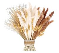 Pampas Secas Decoracion, 41 Piezas Flores Secas Naturales 42-45 cm, Marrón、Hierba de Pampa Blanca Frondas Esponjosas, Ramo de Flores secas, para Arreglos Florales de Boda Decoración del Hogar