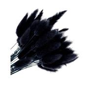 Pampas Secas Decoracion Ramo de flores secas la serie Pampas Grass negras y esponjosas unos 45 cm con colas conejo, junco plumas decorativas for decoración fiestas bodas(Bunny Tails black,5 pcs a lot)