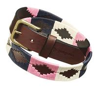 Pampeano | Dulce - Cinturón de polo de cuero artesanal argentino premium - Caja de regalo | Cinturón de diseño unisex | 3,5 cm de ancho, cosido a mano con hebilla de latón antiguo