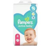 Pampers 132 pañales activos para bebés, tamaño 4 (9-14 kg), protección contra fugas todo el día