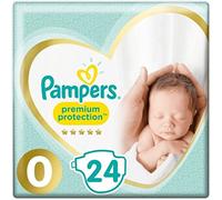 Pampers 24 pañales de protección prémium, tamaño 0 (menos de 3 kg)