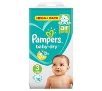 Pampers 81657797 pañal desechable Niño/niña 3 112 pieza(s) - Pañales desechables (Niño/niña, Tape diaper, 6 kg, 10 kg, Multicolor, Velcro)