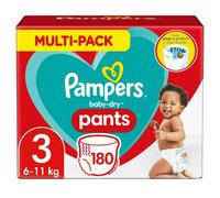 Pampers 81666563 pañal desechable Niño/niña 3 180 pieza(s) - Pañales desechables (Niño/niña, Pant diaper, 6 kg, 11 kg, Multicolor, 12 h)