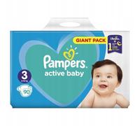 Pampers Active Baby - Pañales para bebé (90 unidades, talla 3, 6 - 10 kg.