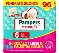 Pampers Baby Dry Braguita & Fit Prime XL 96 Pañales, Talla 6 (15+ Kg)