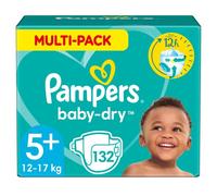 Pampers Baby Dry - Pañales para bebés, Talla 5+ (13-27kg), 132 unidades