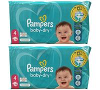 Pampers Baby Dry - Pañales (tamaño 4, 9-14 kg, 2 paquetes de 58 unidades)