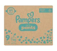 Pampers Baby Dry - Pantalones de pañales de talla 9, 108 pañales, 19 kg, paquete mensual, ajuste 360° para evitar agujeros y fugas