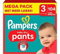 Pampers - Baby Dry Pants - Talla 3 - Mega Pack - 104pcs - 6/11KG
