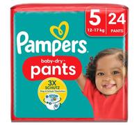 Pampers Baby-Dry Pants Talla 5, 24 pañales, 12 kg-17 kg (24 ks)