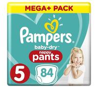 PAMPERS Baby-Dry Pants tamaño 5, con canales de aire, 84 unidades)