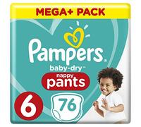 PAMPERS Baby-Dry Pants tamaño 6, con canales de aire, 76 unidades)