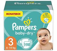 Pampers Baby Dry Size 3 - Paquete de 198 pañales