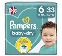 Pampers Baby-Dry T6 33 capas canales de aire para piel bien AU Sec que respire absorción reforzada 13 - 18 kg - Juego de 4