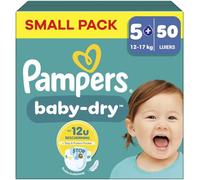 Pampers - Baby Dry - Talla 5+ - Paquete pequeño - 50 Piezas - 12-17 kg