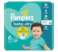 Pampers Baby-Dry Talla 6, 13-18 kg, 33 pañales
