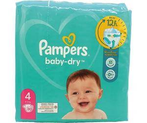 Pampers Baby-Dry tamaño 4, 30 pañales, hasta 12 horas de protección contra fugas, 9 kg - 14 kg.