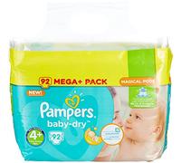 PAMPERS Baby-Dry, tamaño 4 +, 9 - 18 kg, Mega Plus Pack, 92 unidades)