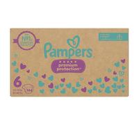 Pampers Baby - Pañales sellados de protección premium, tamaño 6 (13 kg más) 144 unidades, paquete de ahorro mensual, comodidad y protección para pieles sensibles