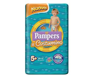 Pampers Disfraz, talla 5 (15+ kg), 10 pañales | Doble barrera lateral antifugas, fácil de quitar, banda elástica envolvente, playa, piscina, verano, Baby Shark