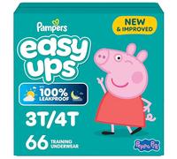 Pampers Easy Ups - Pantalones de entrenamiento para niñas y niños, talla 5 (3T-4T), 66 unidades, Super Pack