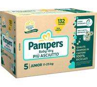 Pampers ESA Baby Dry Junior, 132 pañales, talla 5 (11-25 kg)