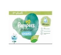 Pampers Harmonie Aqua - Toallitas húmedas para bebé, 6 paquetes de 48 toallitas = 288 toallitas húmedas para bebé, protección suave para la piel delicada con 99% de agua