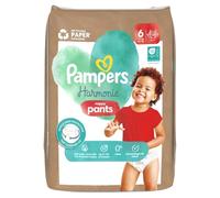 Pampers Harmonie Pañales para bebé, talla 6, 19 unidades, 15 kg+, ajuste de 360° y cubierta exterior suave de algodón de primera calidad