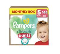 Pampers Harmonie Pants Talla 5, 12 kg-17 kg, caja mensual (80 pañales de bragas), protección suave de la piel e ingredientes a base de plantas