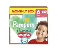 Pampers Harmonie Pants Talla 6, 15 kg +, caja mensual (72 pañales de bragas), protección suave de la piel e ingredientes a base de plantas