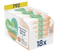 Pampers Harmonie Protect & Care Toallitas húmedas 18 paquetes de 44 toallitas húmedas = 792 toallitas húmedas que ayudan a restaurar el pH natural de la piel