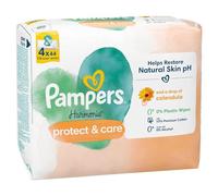 Pampers Harmonie Protect & Care - Toallitas húmedas para bebé, 4 paquetes, 44 toallitas = 176 toallitas hidratadas para bebés, ayudan a preservar el pH natural de la piel y un poco de caléndula