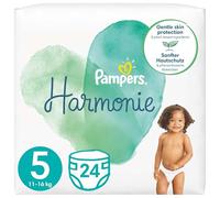 Pampers Harmonie Talla 5, 24 pañales, 11-16 kg, paquete esencial, protección suave de la piel e ingredientes a base de plantas