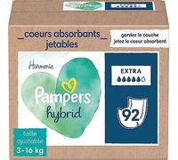Pampers - Harmony Hybrid, paquete de 92 hojas superiores absorbentes desechables, extra - 1 pieza