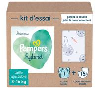 Pampers - Harmony Hybrid Trial Pack 1 pañal lavable + 15 sábanas superiores desechables - 1 paquete