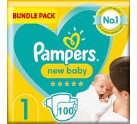 Pampers New Baby Size 1, 2 x 50 pañales, 2kg-5kg, caja mensual
