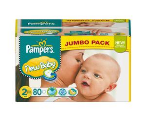 Pampers New Baby Size 2 (Mini) Jumbo Pack 80 pañales