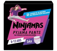 Pampers Ninjamas - Pantalones de pijama para niñas, 8-12 años (27-43 kg), 54 pantalones de noche, protección contra fugas durante toda la noche, el embalaje puede variar