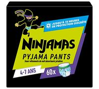 Pampers Ninjamas - Pantalones de pijama para niños, 4-7 años (17-30 kg), 60 pantalones de noche, protección contra fugas durante toda la noche, el embalaje puede variar