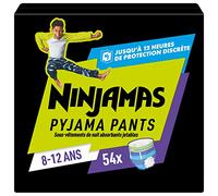 NINJAMAS Pyjama Pants Caja mensual para niños, 8-12 años, 54 piezas - talla27-43 kg