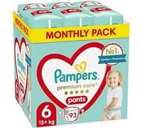 Pampers Pack de 93 unidades, mejor protección y comodidad de los pantalones, tamaño 6 (15 kg) en pañales fáciles de poner