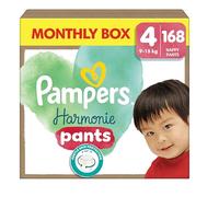 Pampers Pañales Armonía Pants Tamaño 4 (9-15 kg), 168 Pañales para Bebé, Paquete de 1 mes, 100% de absorción Pampers & Ingredientes de origen vegetal, Ahora con Más Capas