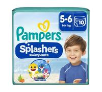 Pampers Pañales de bebé tamaño 5-6, Splashers, desechables para una protección segura en el agua, 10 pañales de natación