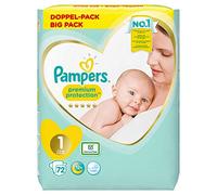 Pampers Pañales de protección premium, tamaño 1 x 72, 2 - 5 kg.