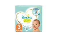 Pampers Pañales para bebé, talla 3 (6 - 10 kg), protección prémium, Midi, 29 unidades, paquete único, mejor comodidad y protección para pieles sensibles.