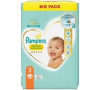 Pampers Pañales para bebé, talla 3 (6 - 10 kg), protección prémium, Midi, 68 unidades, paquete grande, mejor comodidad y protección para pieles sensibles.